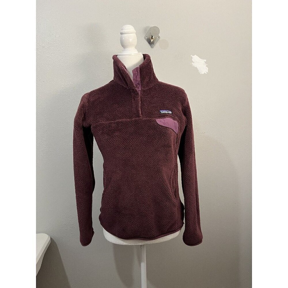 Patagonia Re Tool Snap T Pullover Sweatshirt  Women XS Purple Burgundy